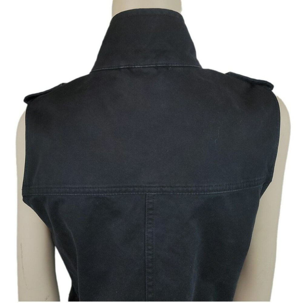 Aritzia Talula Yerwood Utility Vest Flap Pockets Drawstring Waist Epaulet - Picture 8 of 12